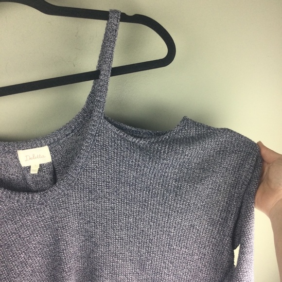 Anthropologie Deletta Millipa Cold Shoulder Oversized Raw Trim Sweater Sz Small - Picture 8 of 13